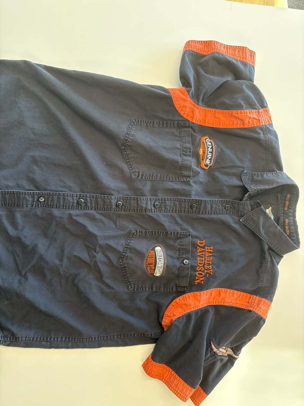 Vintage Harley Davidson Garage Button Up Shirt 2XL